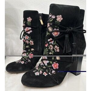 Sam Edelman Boots Size 7 Black Floral Booties